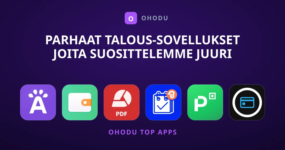 Parhaat Talous-Sovellukset Joita Suosittelemme Juuri Nyt